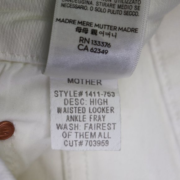NWT Mother High Waisted Looker Ankle Fray Jeans Stretch Fairest Of Them All 25 - Picture 12 of 12